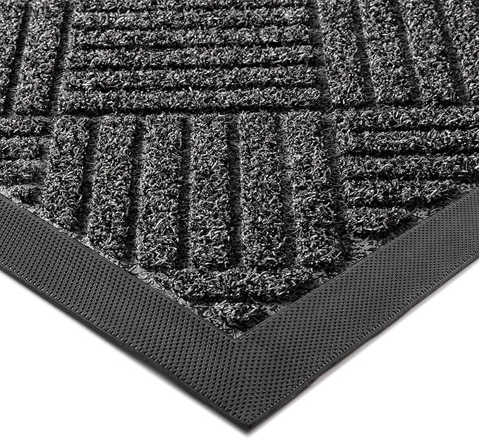 Front Door Mat Outside Entrance, 6' x 2' Heavy Duty Indoor Outdoor Door Mats for Entryway, Trap Dirt Outdoor Doormat Low Profile, Non Slip Welcome Mats for Front Door, Artificial Grass