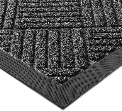 Front Door Mat Outside Entrance, 5' x 4' Heavy Duty Indoor Outdoor Door Mats for Entryway, Trap Dirt Outdoor Doormat Low Profile, Non Slip Welcome Mats for Front Door, Artificial Grass