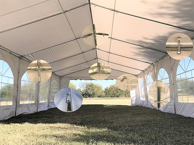 DELTA 32'x16' PVC Party Tent,Fire Retardant Wedding Tent Canopy,Outdoor Event Shelter, Garden Gazebo,with Waterproof Top,Galvanized Steel Poles,Carry Bags
