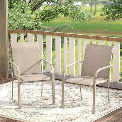 DIFY Patio Dining Chairs Set of 6, Stackable Outdoor Metal Chairs - Image 2
