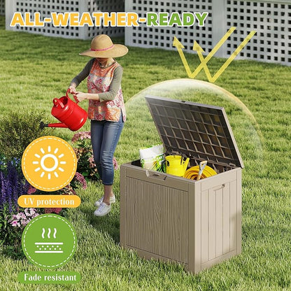 30 Gallon Outdoor Storage Box Weather Resistant UV Protection Waterproof Resin - Image 5