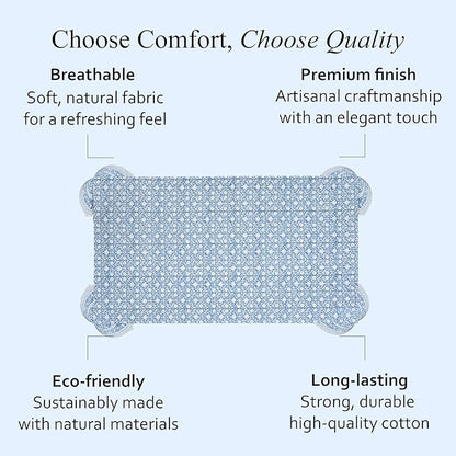 CPC Azure Regal Tablecloth 100% Cotton 70x108 Inch Indian Block Print Rectangle Table Cover, Table Cloth for Gifting in Weddings, Halloween, Fall, Christmas, Thanksgiving