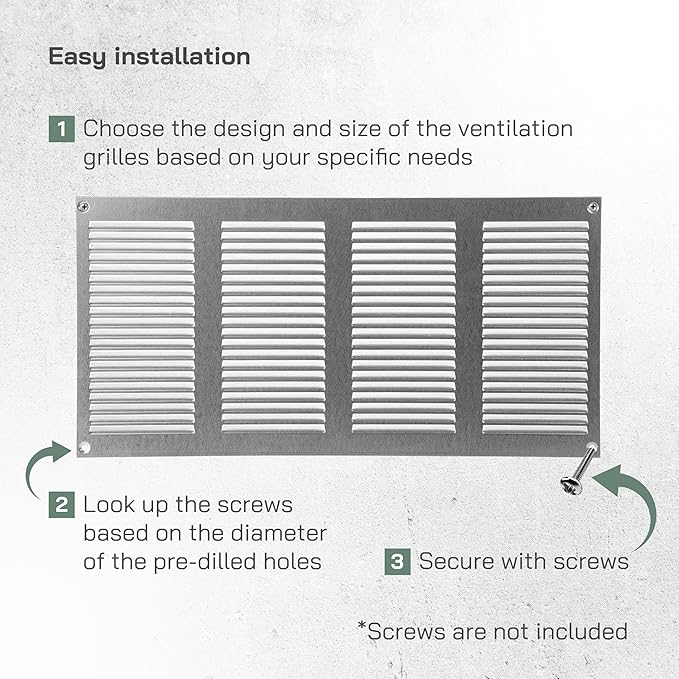 Vent Systems 16" x 8" Inch (Overall Dimensions) Pack of 10 - Galvanized - Air Vent Cover Metal Air Return Grill - Built-in Pest Guard Screen - HVAC Vent Duct Cover for Home Improvement