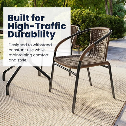 Flash Furniture Lila Modern Rattan Indoor/Outdoor Stackable Dining Chairs - Image 7