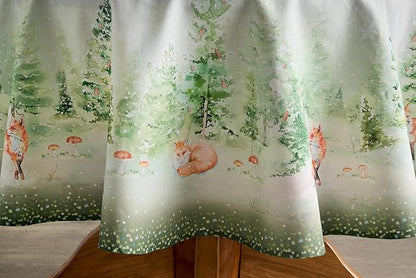 Maison d' Hermine Table Cloth Round Table 100% Cotton 69 Inches Fall Tablecloth Reusable Everyday Use for Thanksgiving Christmas Decorations Dining Farmhouse Party (Winter Mornings)