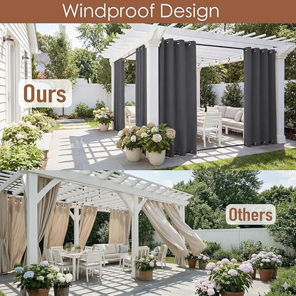 RYB HOME 2 Panels Outdoor Curtains - Image 2