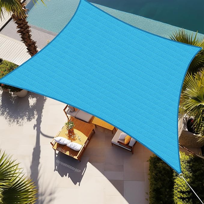 Shade&Beyond Rectangle Sun Shade Sail 10'X13' Permeable Canopy Turquoise Mixed by ShadeBeyond
