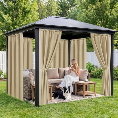 Outdoor Curtains for Patio Waterproof, 8 Panels, Rod Pocket | Weatherproof & - Image 4