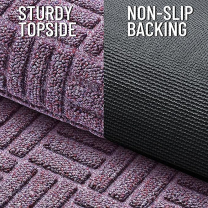 OLANLY Front Door Mat Outside Entrance 47x17, Absorbent, Heavy Duty Sturdy Natural Rubber Doormat Indoor Outdoor, Non-Slip, Stain and Fade Resistant, Low Profile Floor Mat for Entryway, Violet