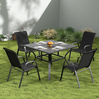 Patio Dining Chairs Set of 4 Outdoor Stackable Dining Chairs - Image 9