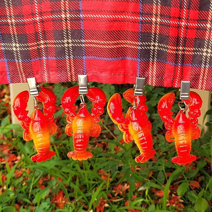 TwoFish Home Set of 4 Lobster Resin Tablecloth Weights Clips Lobster Handicraft Tablecloth Clamps Pack of 4