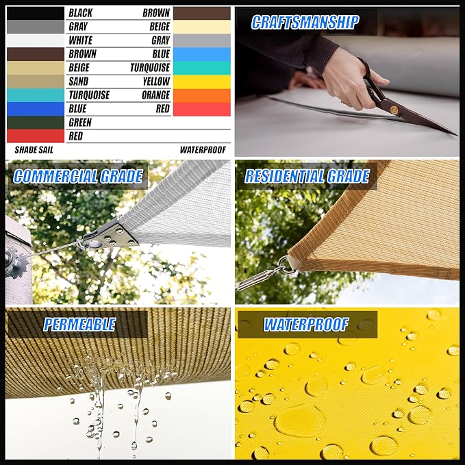 Royal Shade 20' x 24' Red Rectangle Square Sun Shade Sail Order to Make - Image 3