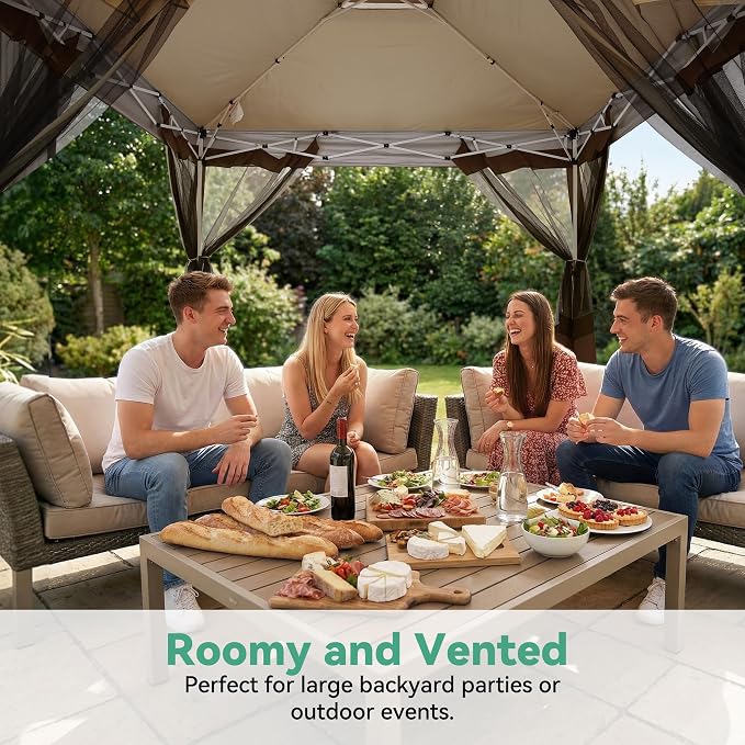 COBIZI 12x12 FT Pop up Gazebo on Clearance Canopy Tent, Carpas para Patio - Image 4