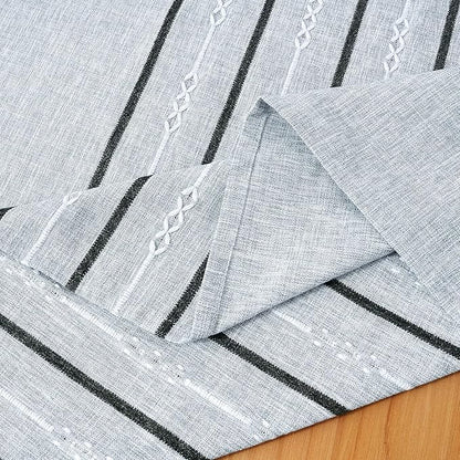 Chassic 60 x 84 inches Farmhouse Style Linen tablecloths, Boho Wrinkle Resistant Washable Rectangle Table Cloth for Dining Room, Kitchen, Wedding and Holiday Decorative - Striped Grey