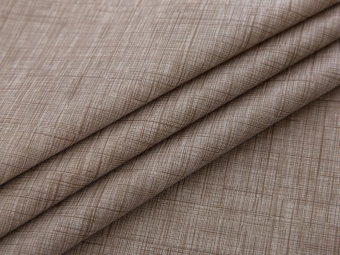 LIBERECOO Vinyl Tablecloth with Flannel Backing, Flaxen, Waterproof, Stain-Resistant, Easy-Clean Table Cover for Dining, Kitchen, and Outdoor Use, 60" x 60" Square