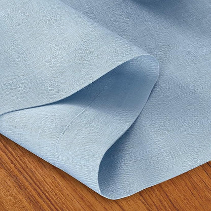 D'Moksha Homes Linen Table Runner 36 Inches - 100% Pure Linen Powder Blue Small Table Runner 14 x 36 Inch for Dresser, Coffee Tables, Winter, Holiday - Machine Washable
