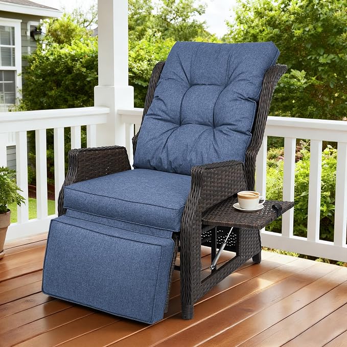 2 Pieces Outdoor Wicker Recliner - Image 8
