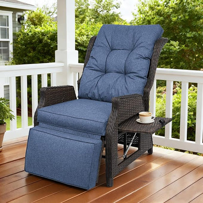 2 Pieces Outdoor Wicker Recliner - Image 8