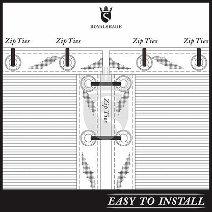 Royal Shade Custom Size 4' x 5' White Fence Privacy Screen Windscreen Cover Netting Mesh Fabric Cloth - Cable Zip Ties Included (We Make Custom Size)