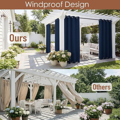 RYB HOME 2 Panels Outdoor Curtains - Image 2