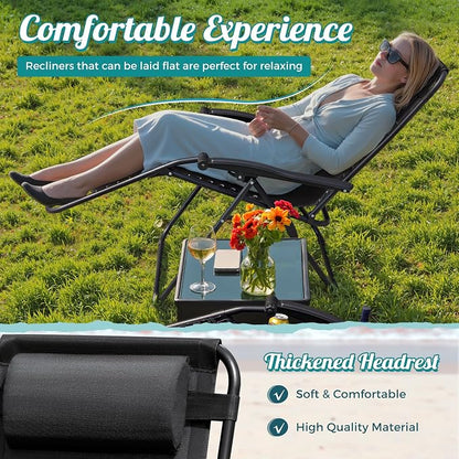 Homall Zero Gravity Chair Patio Folding Lawn Lounge Chairs | Outdoor Lounge - Image 5
