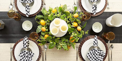 DII PVC Tabletop Collection Woven Indoor/Outdoor, Table Runner, 14x72, Black