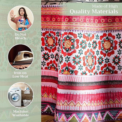 Maison d' Hermine Table Cloth Round Table 100% Cotton 63 Inches Fall Tablecloth Reusable Everyday Use for Thanksgiving Christmas Decorations Dining Farmhouse Party (Ispahan)