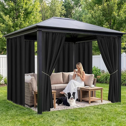 Patio Curtains Outdoor Waterproof, 4 Panels, Rod Pocket Sunshades | - Image 4