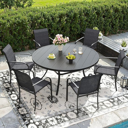 DIFY Patio Chairs Set of 2, Stackable Textilene Outdoor Dining Chairs - Image 2