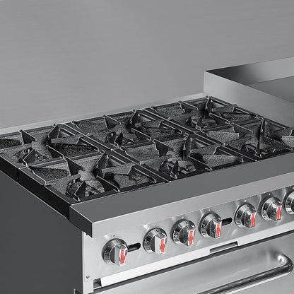 KoolMore 60 in. 6 Burner Commercial Liquid Propane Range with 24 in. Griddle (KM-CRG60-LP)