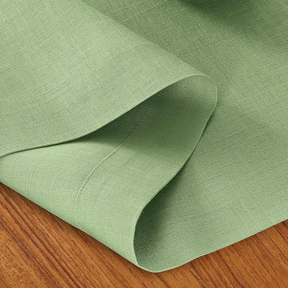 D'Moksha Homes Linen Sage Green Table Runner 90 Inches Long - 100% Pure Linen 14 x 90 Inch Table Runner for Dining, Winter, Holiday - Machine Washable