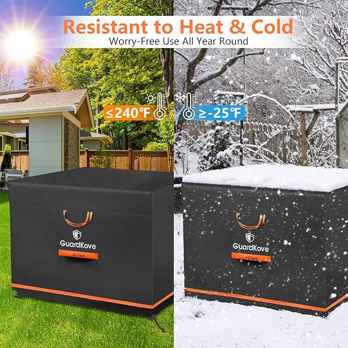 [Upgraded 1000D Heavy Duty Fabric] 32” Fire Pit Cover Square for 29”- 32” Fire Pit/Table, Waterproof Tear & Fade Resistant Firepit Cover with Buckle, Air Vents, Drawstring (32”L x 32”W x 16”H, Black)