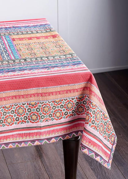 Maison d' Hermine Table Cloth Rectangle Table 100% Cotton 60 x 90 Inches Fall Tablecloth Reusable Everyday Use for Thanksgiving Christmas Decorations Dining Farmhouse Party (Ispahan)