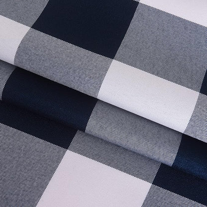 Cupuamon 2 Pack Waterproof Polyester Fabic Rectangle Checkered Tablecloth，60x120 Outdoor Table Cloth，Oil Stain Prevention Table Cloth for Pinics and Parties（Navy and White）