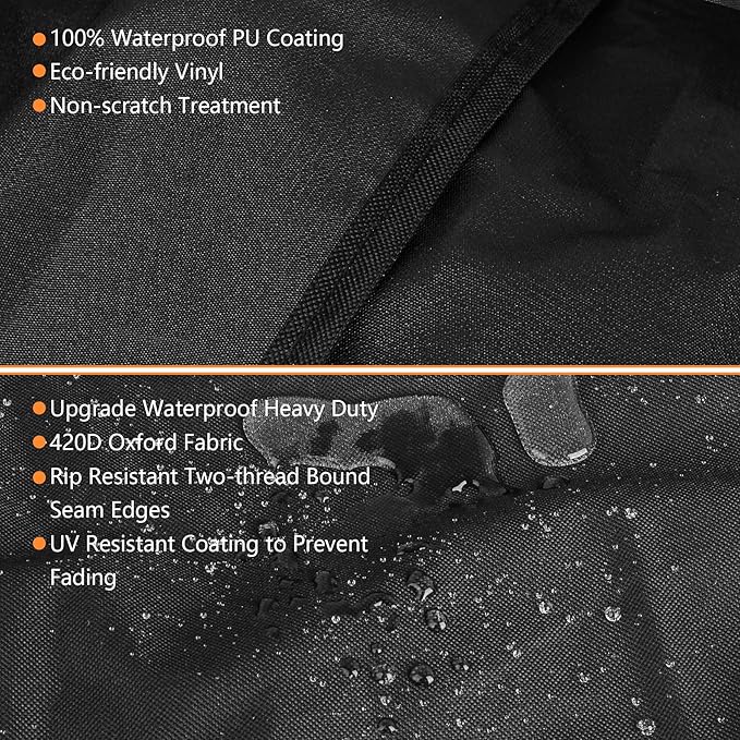 Outdoor 600D Heavy Duty Grill Cover for Traeger Ironwood 885 Series,Full-Length ironwood 885 Grill Cover Accessory Waterproof Pellet Cover for traeger grill cover ironwood 885 Accessories BAC513,Black