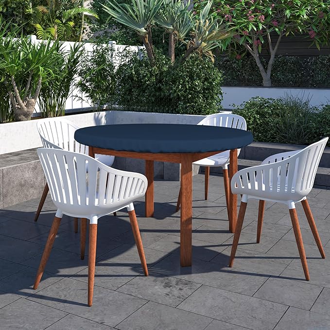 Covers & All Round Table Top Cover, 12 Oz Waterproof UV & Weather Resistant Patio Table Cover, Outdoor Table Cover for Patio Outdoor Furniture & Coffee Table (48" Dia x 4" H Inches, Blue)