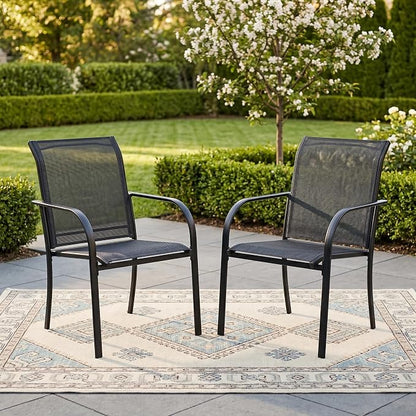 Outdoor Chairs Set of 2, Stackable Patio Dining Chairs by Offeroutdoorsolutions