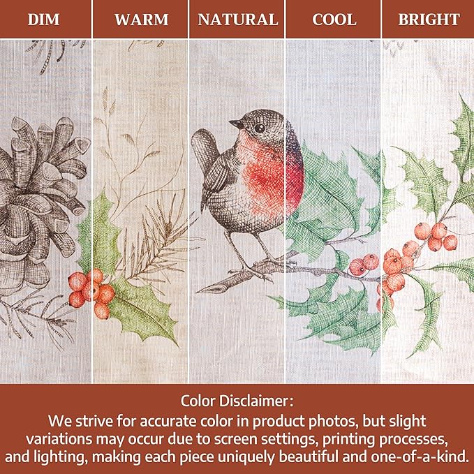 Maison d' Hermine Table Cloth Rectangle Table 100% Cotton 60 x 90 Inches Fall Tablecloth Reusable Everyday Use for Thanksgiving Christmas Decorations Dining Farmhouse Party (Christmas Dew)