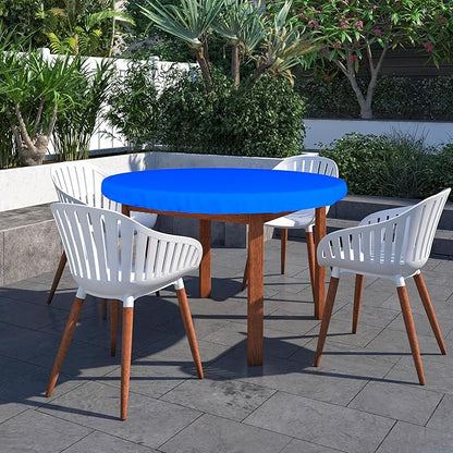 Covers & All Round Table Top Cover, 18 Oz Heavy Duty Waterproof UV & Weather Resistant Patio Table Cover, Outdoor Table Cover for Patio Outdoor Furniture & Coffee Table (44" Diameter x 4" H, Blue)