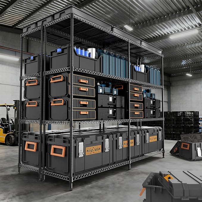 M MZG 4 Tiers Storage Shelves Load 1200LBS, Metal Shelving Wire Metal Shelving - Image 2