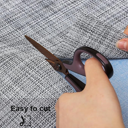 Myir JUN Table Runner, Vinyl Table Runner Indoor Arbitrarily Cropped Runner for Table Heatproof for Home Party (B-Gray, 12 x 94 inch)