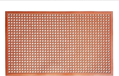 New Star Foodservice 54521 Commercial Grade Grease Resistant Anti-Fatigue Rubber Floor Mat, 36" x 60", Red