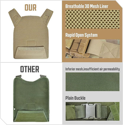GFIRE Tactical Vest - Airsoft Lightweight Modular 3D Breathable Quick Release Vest, Adjustable Tactical Gear for Training