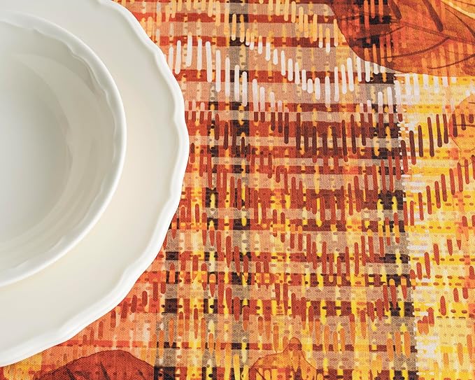 Maison d' Hermine Table Cloth Rectangle Table 100% Cotton 60 x 90 Inches Fall Tablecloth Reusable Everyday Use for Thanksgiving Christmas Decorations Dining Farmhouse Party (Thanksgiving Tartan)