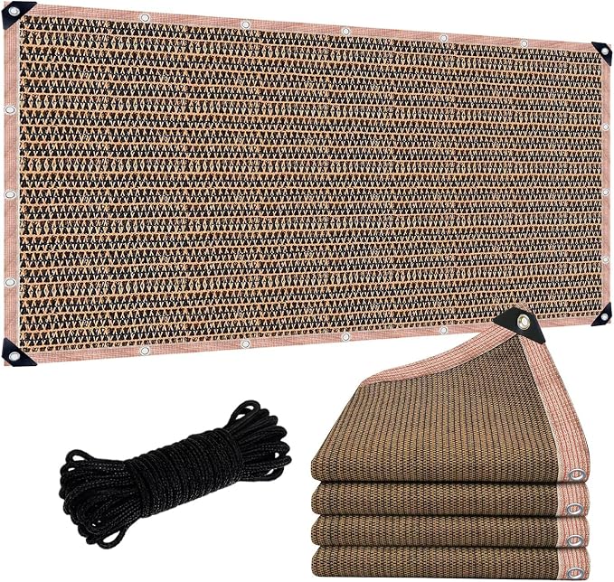 90% Sun Shade Cloth with Grommets, 20 x 20 FT Pergola Replacement Shade Cover by Unknown