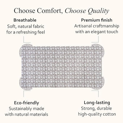 CPC Rustic Brown Tablecloth 100% Cotton 60x90 Inch Indian Block Print Rectangle Table Cover, Table Cloth for Gifting in Weddings, Halloween, Fall, Christmas, Thanksgiving