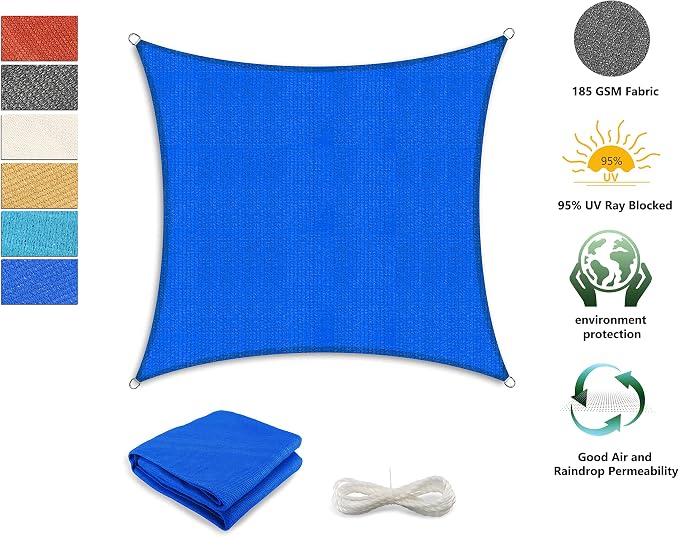 Tronssien Rectangle 8'x12' Sun Shade Sail, 95% UV Blockage Canopy Awning - Image 3