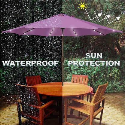 9 ft Solar Umbrella, Patio Umbrella - Image 5