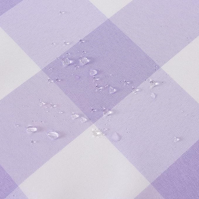Cupuamon 2 Pack Waterproof Polyester Fabic Rectangle Checkered Tablecloth，60x120 Outdoor Table Cloth，Oil Stain Prevention Table Cloth for Pinics and Parties（Lavender and White）