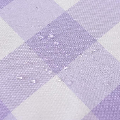 Cupuamon 2 Pack Waterproof Polyester Fabic Square Checkered Tablecloth，54x54 Outdoor Table Cloth，Oil Stain Prevention Table Cloth for Pinics and Parties（Lavender and White）